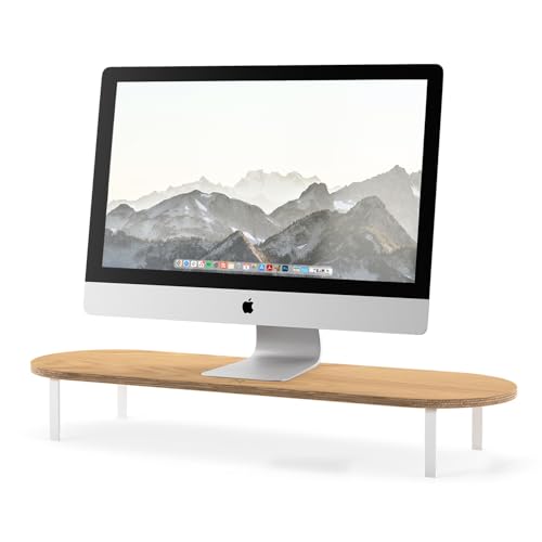 Preisvergleich Produktbild Woodcessories Monitorständer Holz Eiche - Ergonomisch Schreibtisch Monitorerhöhung / Bildschirmerhöhung 70 x 22 x 10 cm