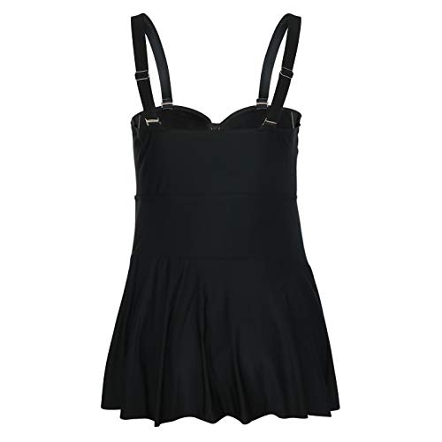 Hde Womens Twist Front Swim Dress - Vintage Swimsuit Dresses With Built-In Brief Bottoms - Sexy Tummy Control Swimming Suit Dress - Comfortable One-Piece Swimdress Bathing Suits For Women (Black, 26) #TOP2