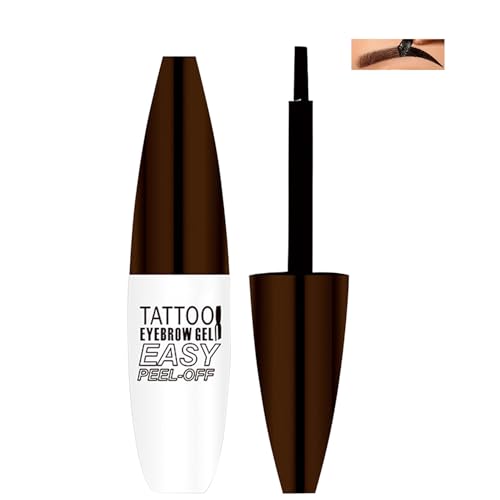 Waterproof Brow Tint with Buildable Formula, Peel-Off Eyebrow Tattoo Gel, Long-Lasting Eyebrow Dye for Natural Color, Perfect for Busy Days (Grey Brown)