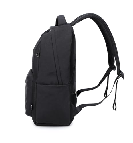 Acmebon Mädchen Klassische Schule Rucksack Solid Farbe Buch Tasche für Teenager Casual Daypack Schwarz