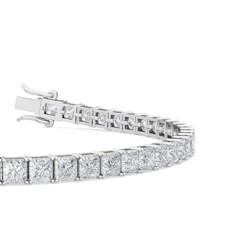 1-20 Carat (ctw) White Gold Princess Cut LAB GROWN Diamond Bracelets (Color E-F Clarity VS2-SI1)2