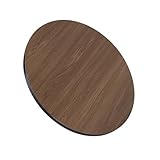 Thyofoap 24.02 Inch Round Table Top Wood - Walnut & Black Double Sided, for Covered Patio & Indoor Use (Restaurants, Cafes, Bars)