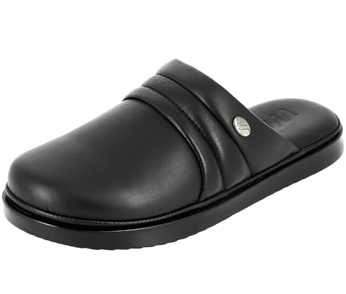 Sabot homme en cuir marron de haute qualité avec finitions artisanales