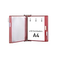 Tarifold 414107 - Tarifold Wandsichttafel für Dokumente aus Metall, Drehzapfensichttafeln, Dokumentenpräsentation, 10 A4-Taschen Schwarz