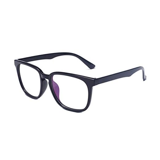 Kongqiabona-UK Retro Full Frame Classic Mode Glasögon-Bright Black Frame Retro Full-Frame Classic Anti-Glare Anti-Blue Light Filter Lätta glasögon
