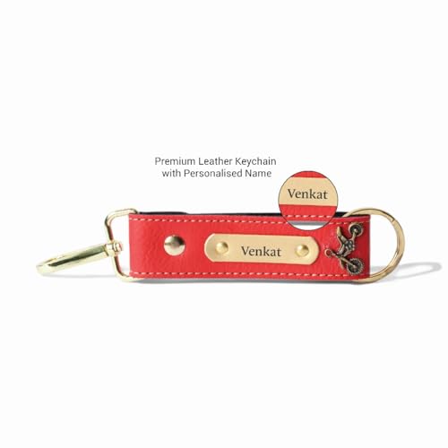 Image of Thebaegift Customized Leather Keychain | Personalized Birthday Gift for Men's | Handcrafted Organizer with Name Tag and Charms | Unique Birthday & Anniversary Gift For Men