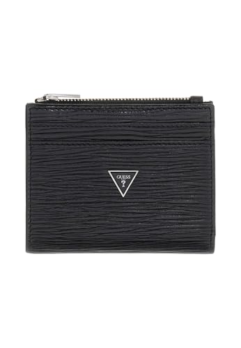 GUESS Milano Portafoglio in Pelle Nera, 8 Vani Portacarte, Portamonete