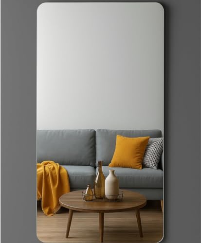 ستيكر لاصق لمراة الحائط، مراة مستطيلة بدون اطار بسمك 2 ملم، مراة حمام ذاتية اللصق، متوفرة باحجام متعددة (80 × 40 سم)