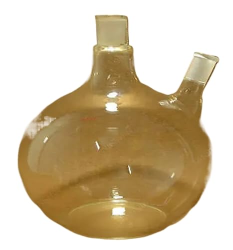 FQSWM 3000 ml, 24/40,2 Colli, Pallone in Vetro con Fondo Piatto, 3 Litri, Colli Gemelli, recipiente Chimico da Laboratorio