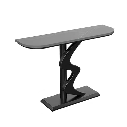 Moderna mesa consola negra para entrada, muebles de pasillo estrechos, elegante mesa de entrada larga (100 x 30 x 80 cm), perfecta para sala de estar y puerta delantera
