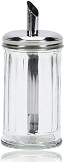 Classic Retro Cafe Glass Sugar Dispenser Pourer Shaker Large Stainless Steel