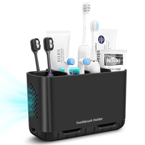 toprance Schwarz Zahnbüstenhalter 6 Fächern Zahnbürstenhalter...