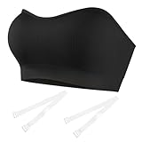 Finduself Strapless Bras for Women Black