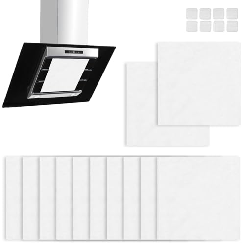12 Pcs Cooker Hood Filter Paper, 44 * 46 cm Extractor Hood Filters With 8 Magic Strips, Efficient Grease and Fume Capture for Kitchen Maintenance, Compatible With Most Cooker Hoods