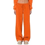 Pantalones Negros Mujer Pantalones Verano Naranja Pantalón Pantalon Chandal Verano Chandal Mujer con Bolsillo Cordón Deportes Pantalon Fluido Naranja M