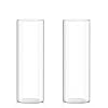 Fixwal Set of 2 Clear Glass Cylinder Vases for Centerpieces, 12 x 4 Inch Tall Glass Floating Candle Holder Vase for Table, Wedding Decorations, Flower Vase for Decor