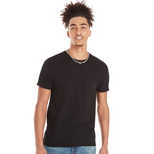 Hanes Ultimate Men's 4-Pack Freshiq Slim Fit Crew T-Shirt, Black, Large #TOP1