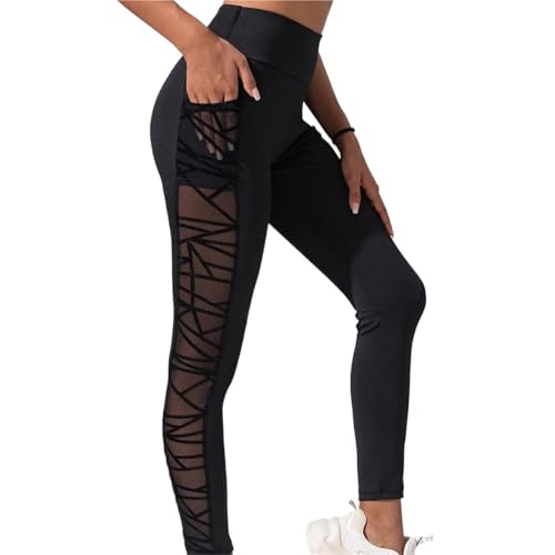 Leggings de yoga avec maille pour entraînement et fitness femme