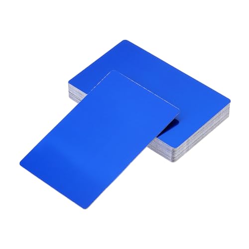 Tarjetas de presentación de metal azul de 0.8 mm en aluminio anodizado para grabado láser, 16 ud