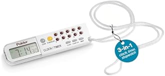 Polder Combination Clock, Timer and Stopwatch with Large, Easy-to-Read Digital Display, White