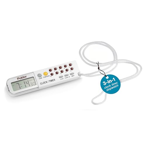 Polder 898-90 Clock, Timer & Stopwatch, White