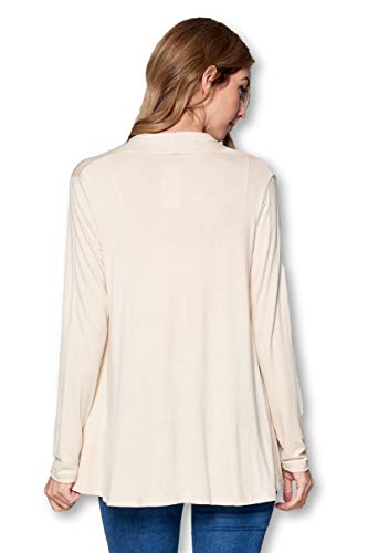 Image of Women Casual Open Front Long Sleeve Lightweight Softest Viscose Made from Bamboo Cardigan