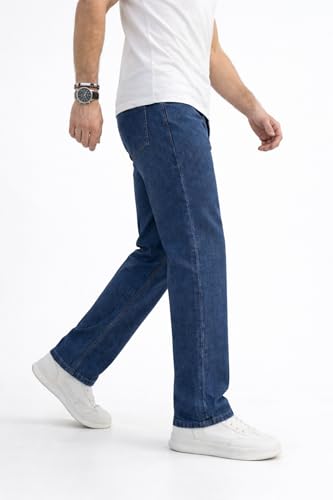 ROTUS Men's Regular Fit Mid Rise Jeans