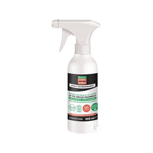 CINQ SUR CINQ Spray Environnement Anti-Poux & Lentes 250 ml – Sans Insecticide Chimique – À Base De Géraniol – Textiles & Objets