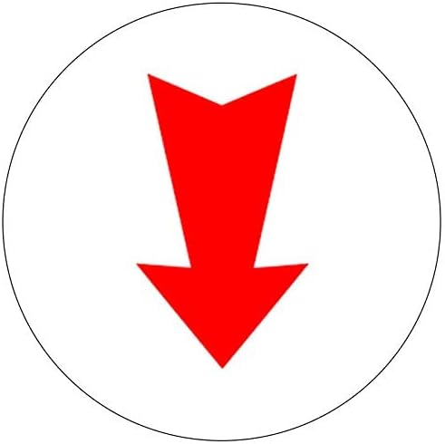 Sello de tinta autoentintado, sello de tinta autoadhesivo, suministros de manualidades, sello de tinta rojo, flecha hacia abajo, sello de goma