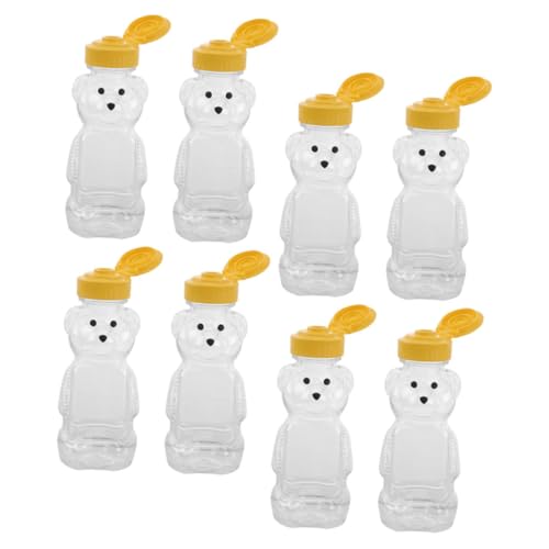Cabilock 8Pcs Bear Shape Juice Bottle Reusable Containers for Honey Milk Smoothies More Airtight Leak Cute Design for Festivals and Everyday Use