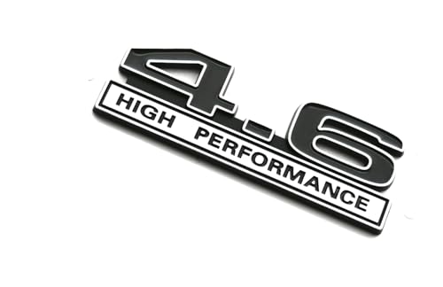 Image of 2pcs 4.6 Liter High Performance Engine Emblems Badge 3D Decals Stickers Cars Trucks (Chrome Black)