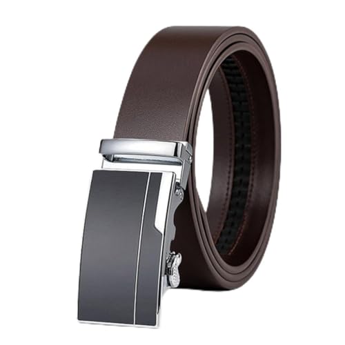 Men's Leather Belt Top Layer Cowhide Fashion Metal Automatic Buckle Thickened Long Size Genuine Leather Belt Gift