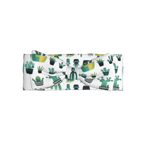 Succulent Cactus Plant Print Baby Girl Bows Headbands Baby Girls Newborn Headbands Infant Toddlers 0-6 Months