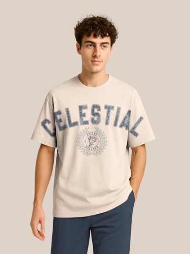 Image of BULLMER Trendy Half Sleeve Oversized Cotton Blend Crew Neck Tshirt for Men - Pack of 2