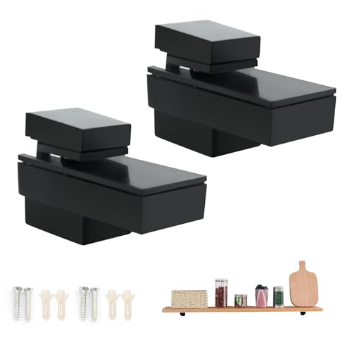 Equerre de Fixation, Pince a Verre, Support Etagere Invisible, Fixation Murale Pour Etagere Réglable, Equerres pour Etagères Murales, F Forme Porte Verres...