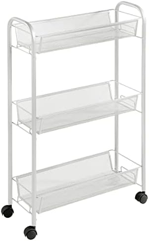 Carro organizador de almacenamiento con ruedas de acero con 3 estantes para lavandería, vestíbulo, garaje, organización del baño, para detergentes, jabón de manos, colección Biro, gris claro