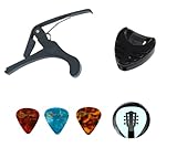 Acessórios violão Capotraste Palhetas e Porta Palheta Kit