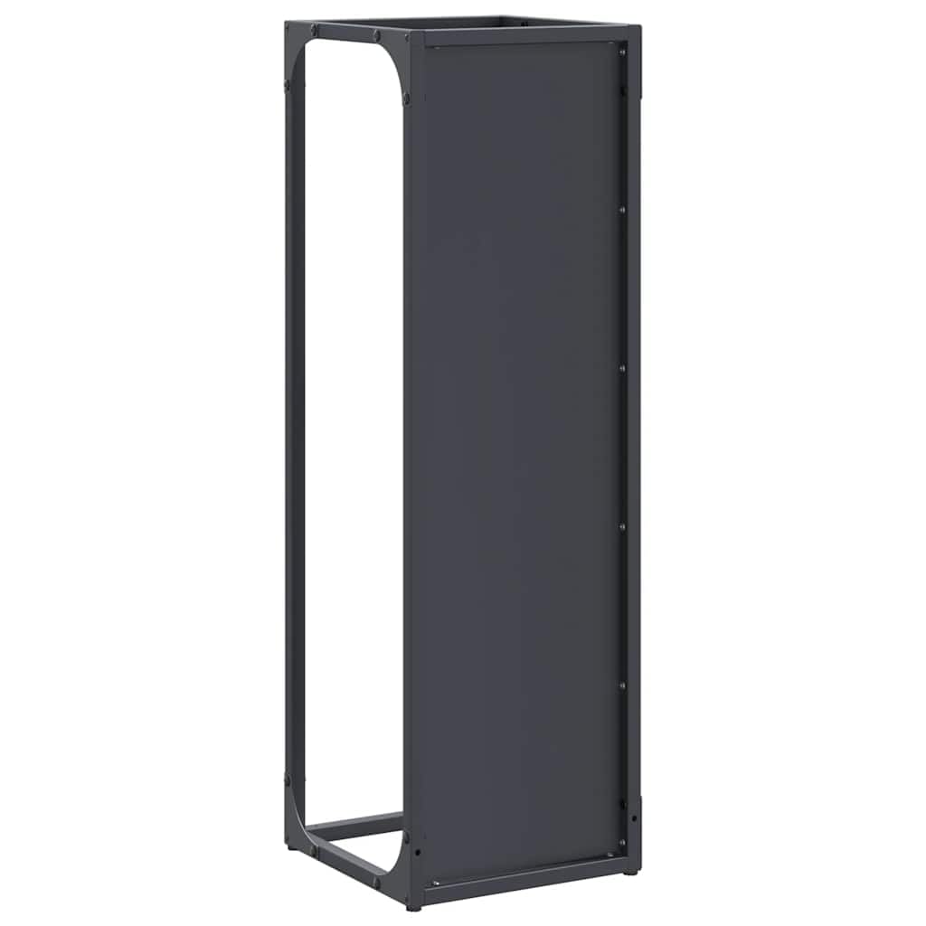 Brennholzregal Anthrazit 25x25x80 cm aus Kaltgewalztem Stahl - Robustes Kaminholzregal mit Großem Fassungsvermögen für Effiziente Holzlagerung und Optimale Luftzirkulation