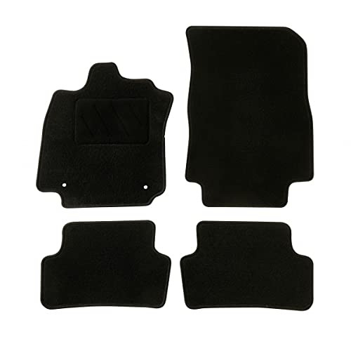 DBS 1765679 Tapis Auto - Sur Mesure - Tapis de sol pour Voiture - 4 Pièces - Moquette noir 600g/m² - Gamme One