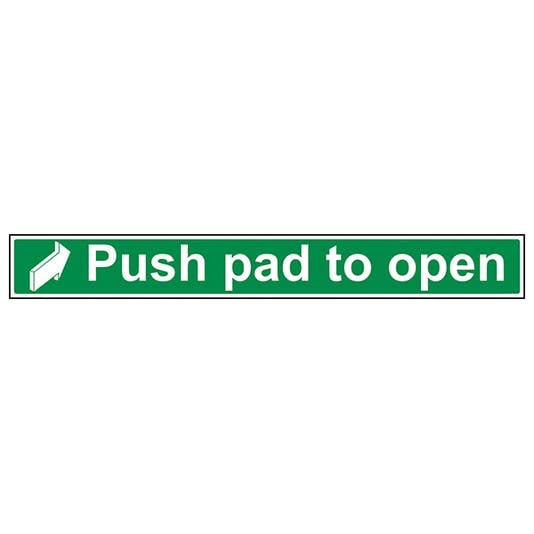 Push pad to Open. Sign Sticker, Waterproof Sticker Sign