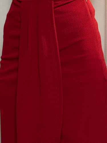 Image of Berrylush Women Solid High Rise Tulip Midi Skirt | Western Style Skirt for Party, Casual & Office Wear
