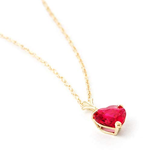 Galaxy Gold Gg 1.45 Ct 14K 14K" Solid Gold Necklace Heart-Shaped Ruby #TOP3