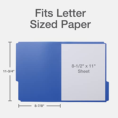 Oxford Pasta de arquivo de poliéster, pacote com 24 pastas de arquivo de plástico, abas de corte 1/3