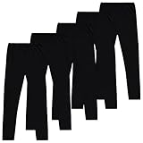 Little Girls Leggings, Black Cotton Spandex Stretch Pants - Kids Dance Clothing, Yoga and Ballet Tig