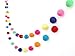 "Celebrate" Handmade Wool Felt Ball Garland by Sheep Farm Felt- Multi-colored Pom Pom Garland. 2.5 cm balls.