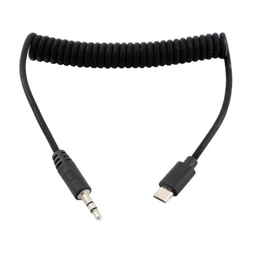 3.5mm to RR-90 Camera Shutter Release Cable Remote Control Cord Speedlight Flash Trigger Connect Spring Coiled Wire Cord for Fujifilm GFX50S X-Pro2 X-H1 X-T2 X-T1 X-T10 X-T20 X-T100