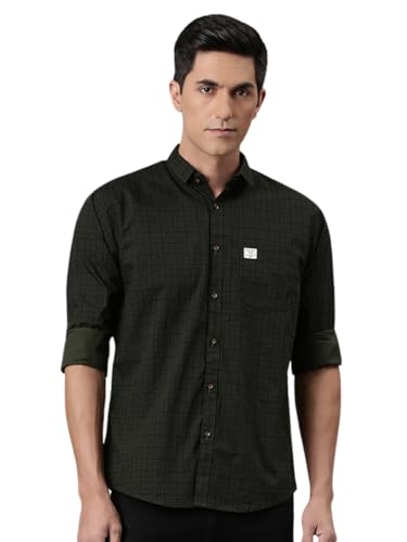 Image of Majestic Man Men's Comfort Slim Fit Pure Cotton Opaque Checked Casual Shirt
