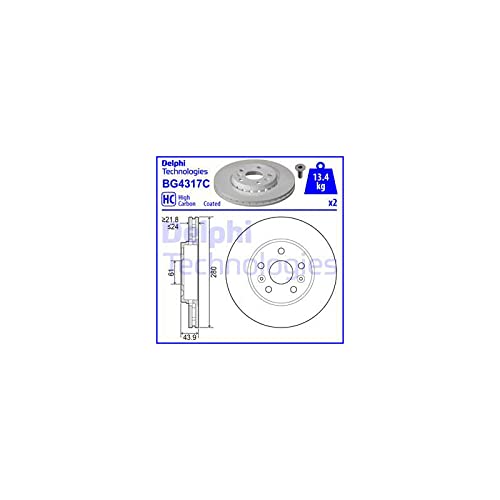 Disques de frein Delphi BG4317C pour supprimer les vibrations au freinage - 2