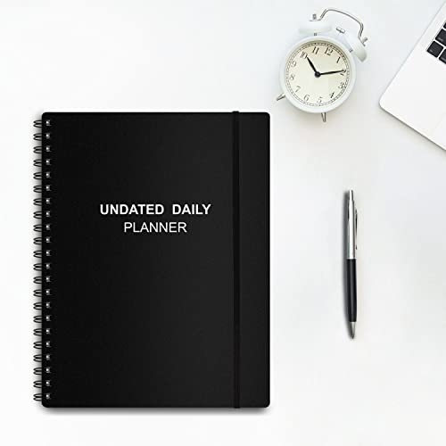 Undated Daily Planner - Undated Planner With Hourly Schedules, Action Items And Follow-Up, A4 Daily Organizer Notebook To Increase Productivity, Appointment Book For Time Management, 8.5 × 11 Inch #TOP3