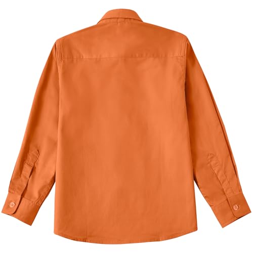 Image of Boys' Button Down Dress Shirts Kids Long Sleeve Solid Collared Uniform Shirt for Toddler Boy (Size 2T-20)
